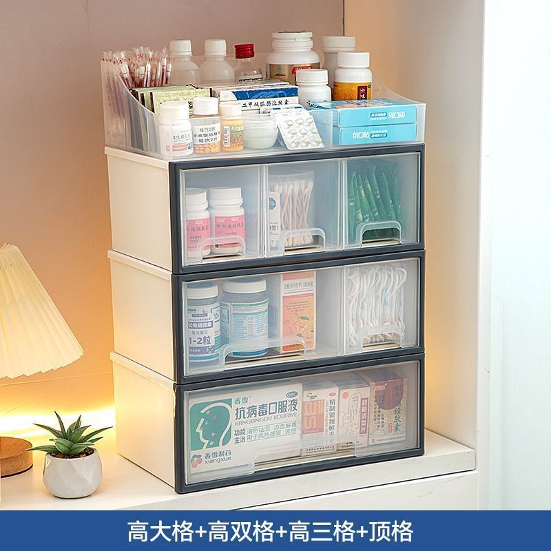 家用药箱家庭装大号抽屉式常用药品收纳盒多层大容量透明分|undefined