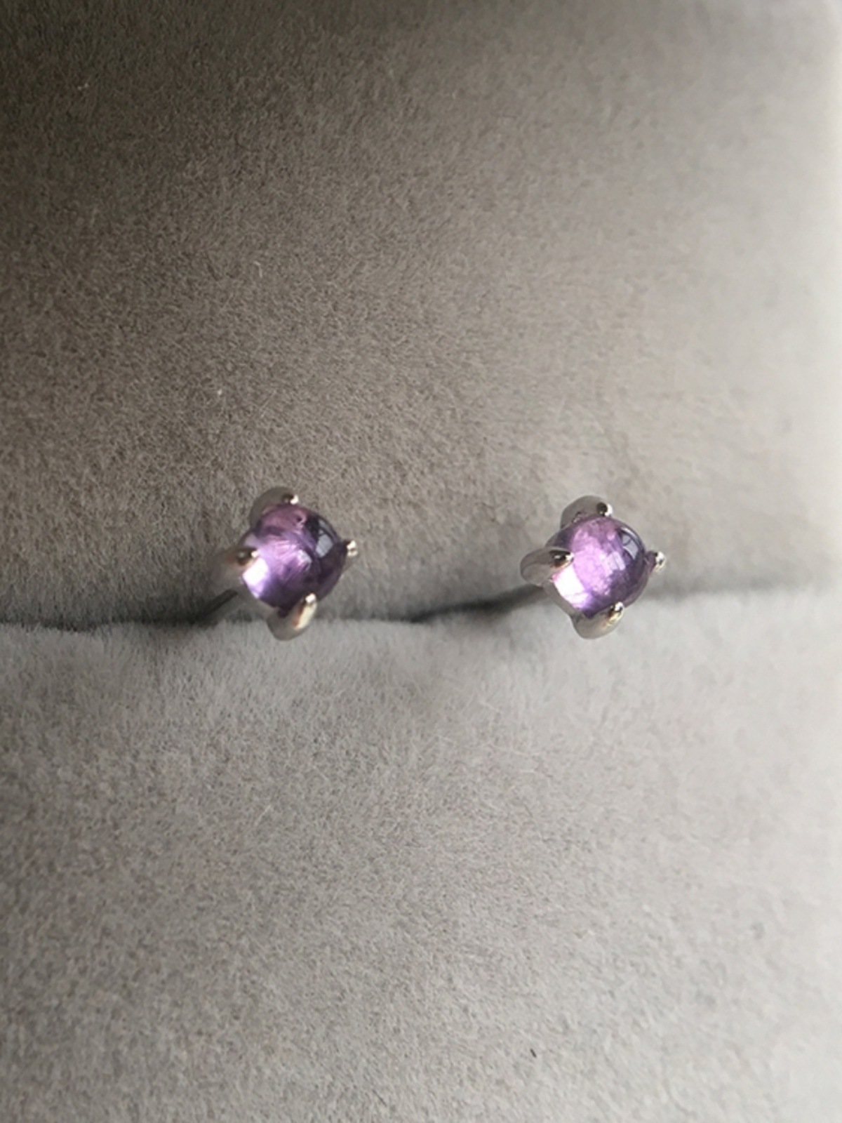 포도 하드 캔디 3MM 천연 자수정  도금 플래티넘 이어 이어 네일 네일 레드 마노