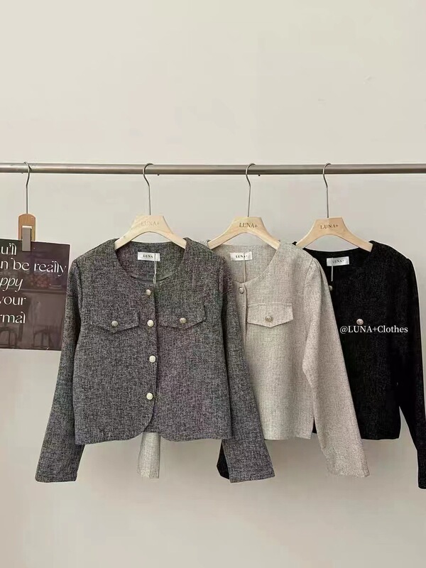 2026 Autumn/Winter New Plaid Long Sleeve Blazer for Women, Versatile Petite Chanel-Style Top, Fashionable and Elegant