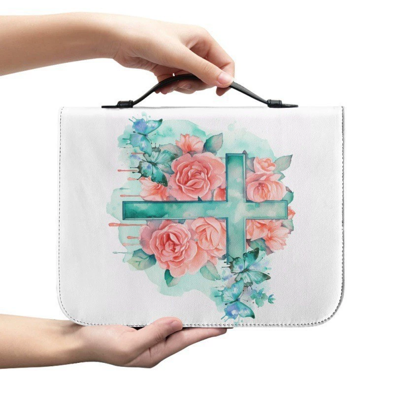 Независимая станция Трансграничный цветочный крест принт один кусок пользовательских церковных книг сумка для хранения пригородных документов