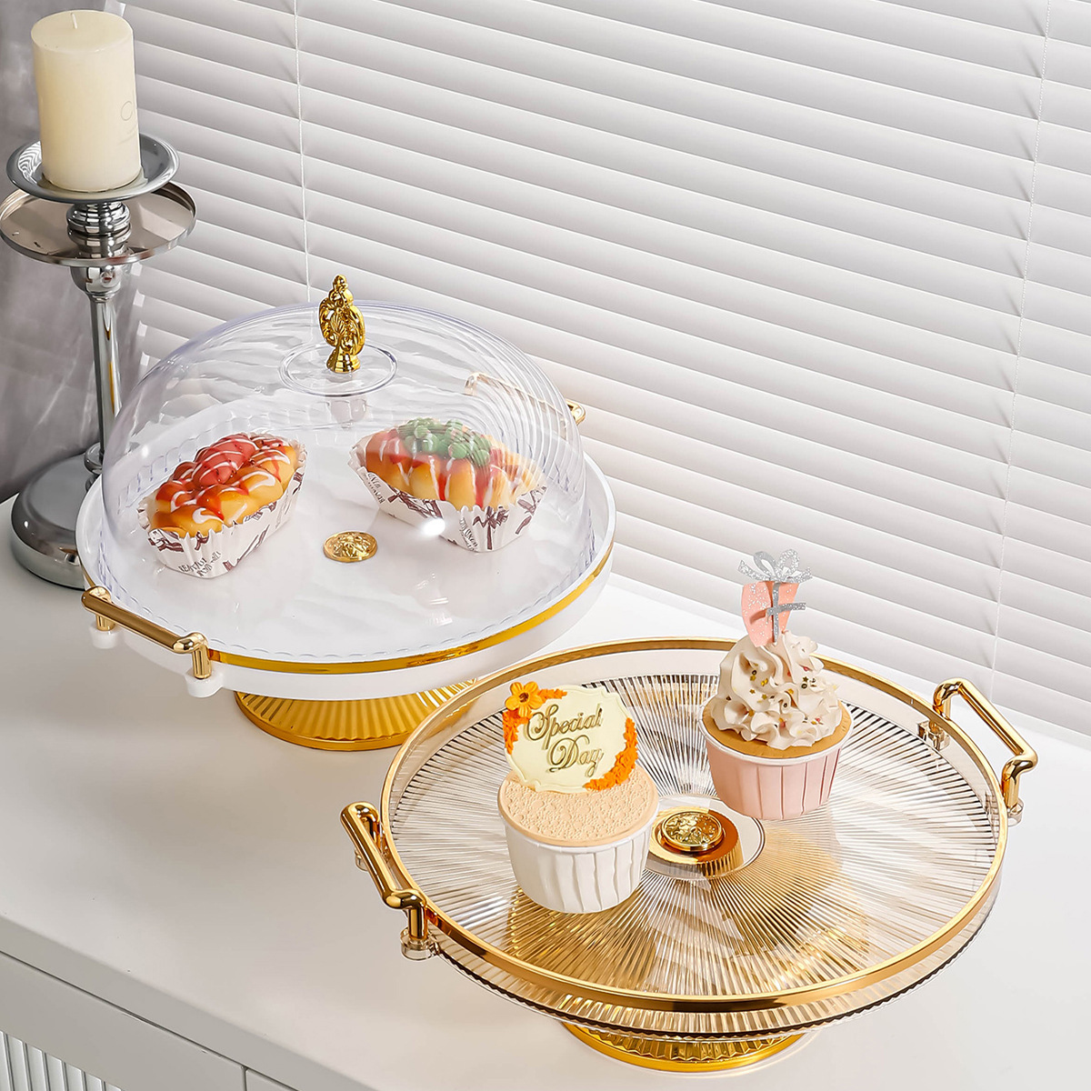 Plato de fruta con tapa transparente acrílico plástico redondo cubierta de polvo de alimentos merienda pantalla tapa de plato de fruta seca