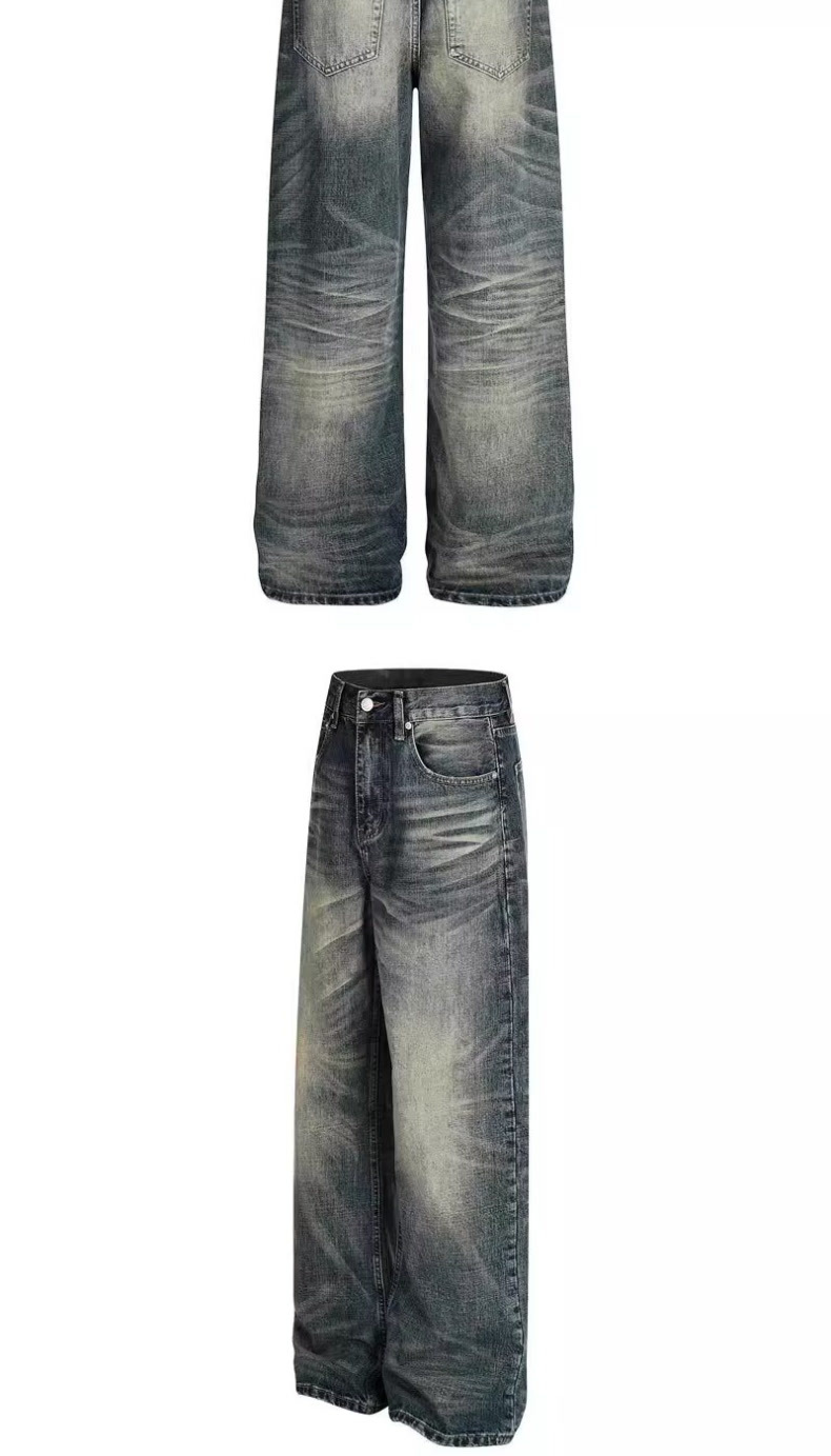 Unisex Retro Washed Distressed Whiskered Jeans 2025 Loose Wide Leg Midweight Straight Pants Versatile Trousers for All_mkmklike.com