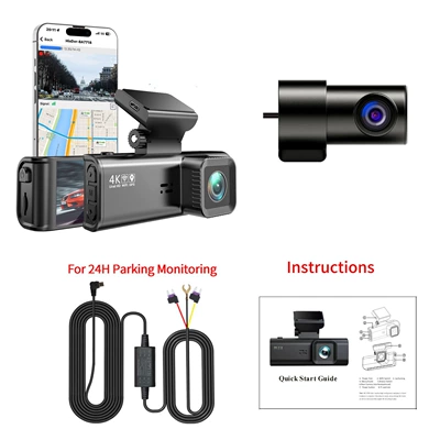 F7N Optimized Driving Record – Driving recorder - 4k1080p-2-equipped-with-step-down-line-with-round-pull-in-the-car