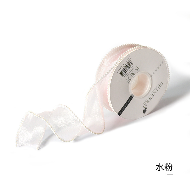 Cinta de embalaje para flores con perlas bilaterales, para regalos y ramos, fábrica al por mayor