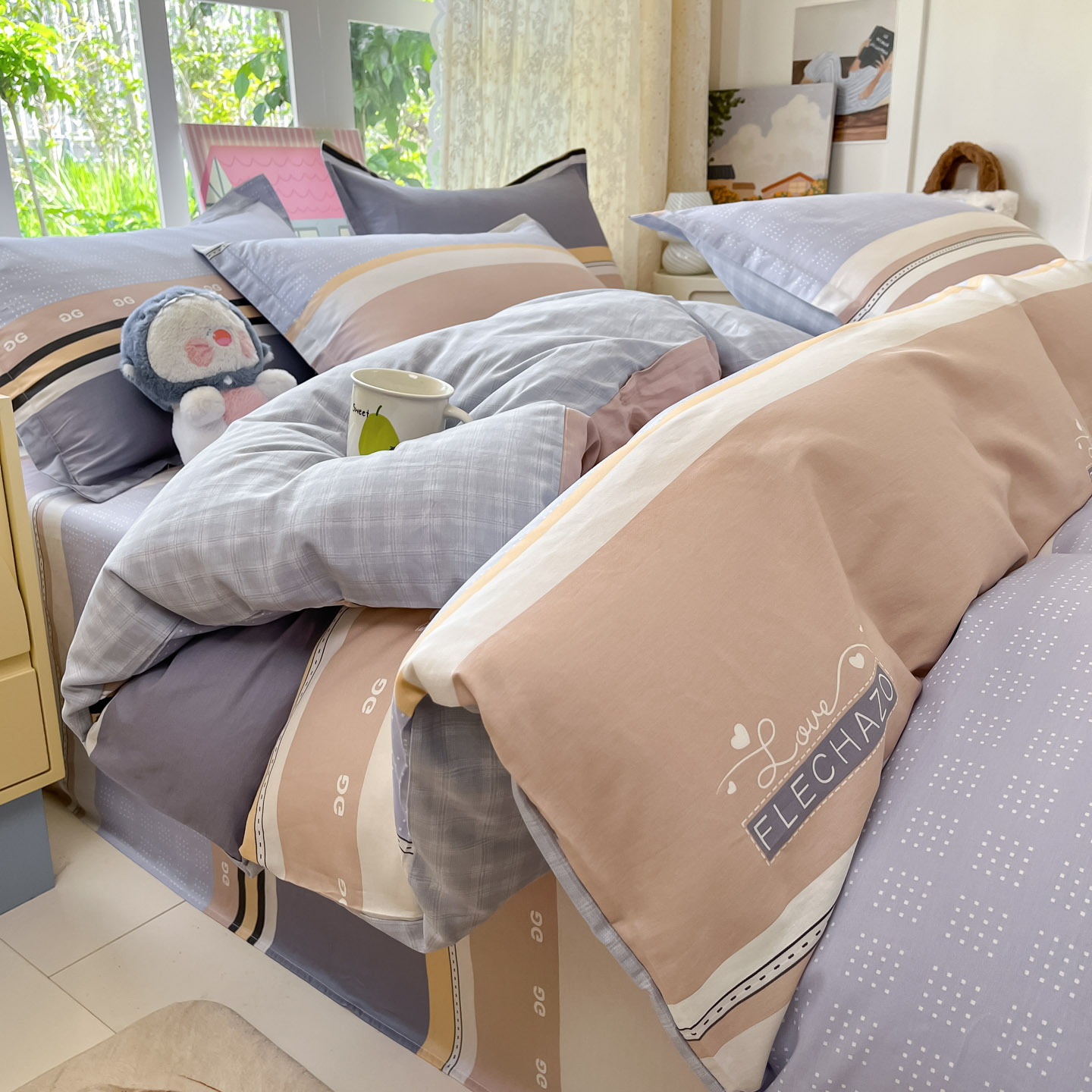 ins cubierta de edredón de algodón 150x200x230 cubierta de edredón de algodón 1m5 conjunto de edredón de cuatro piezas