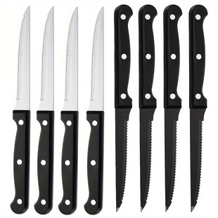 Factory wholesale stainless steel steak knife table pizza knife multi-purpose serrated bread knife barbecue camping steak knife