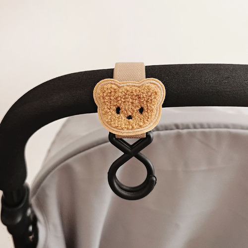 Korean style ins style bear head stroller hook umbrella stroller stroller stroller accessories baby walking artifact Velcro hook