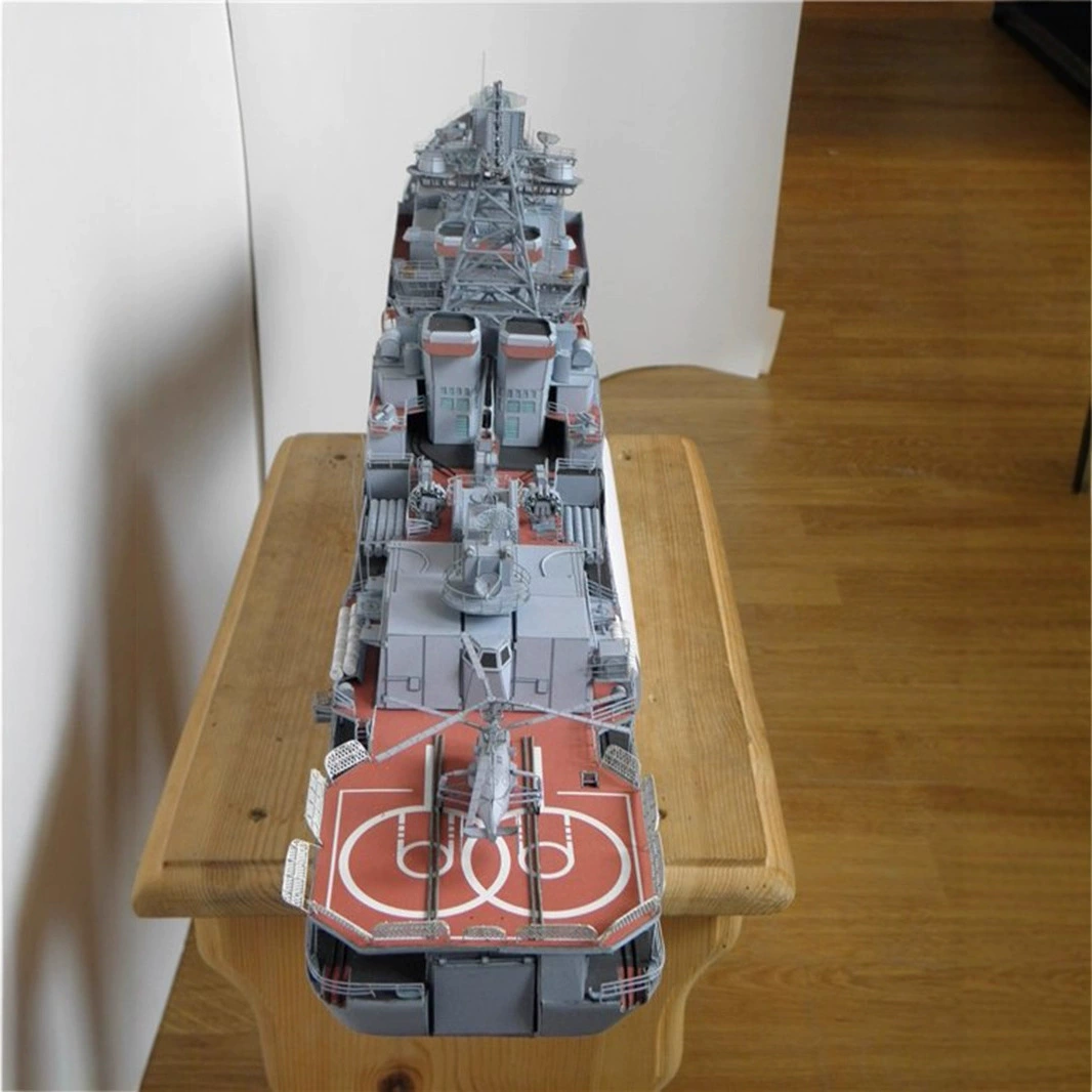 Paper model Levchenko-class Russian guided-missile destroyer, 1:200 A4 paper kit