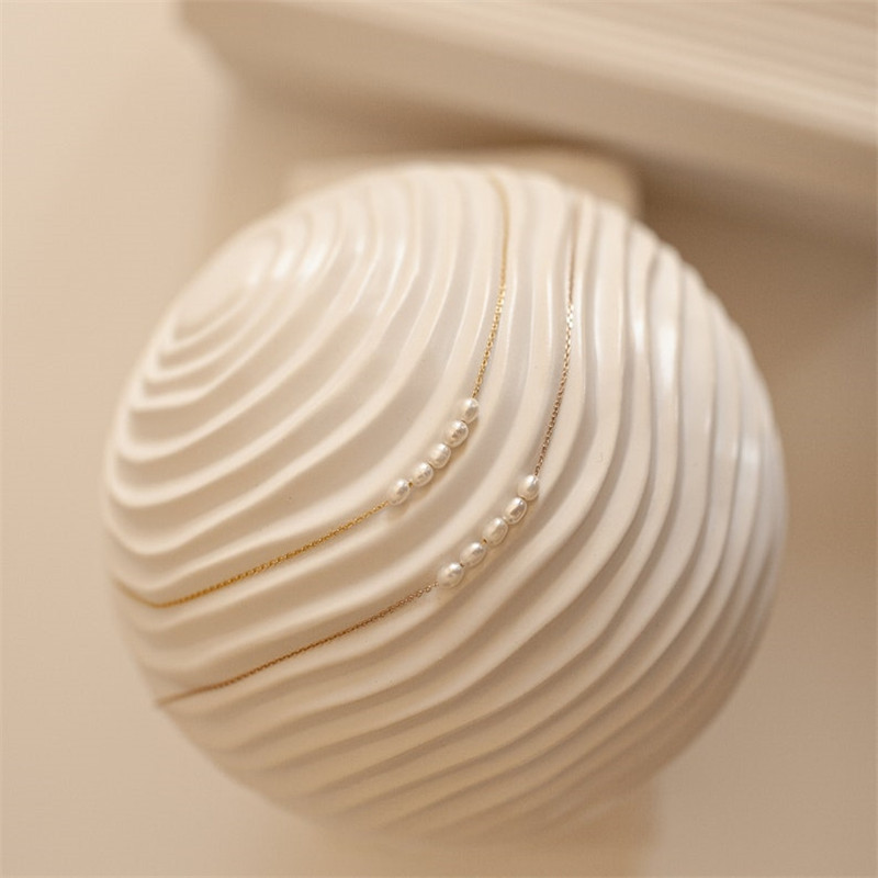 Fashion Geometric Copper Necklace Pearl Copper Necklaces