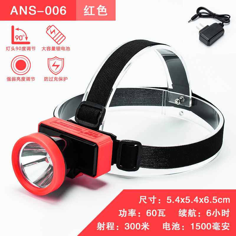 Faros LED de batería de litio de cabeza, faros de carga de larga duración, faros al aire libre, faros transfronterizos en el sudeste asiático