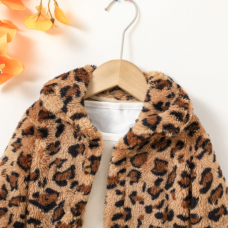 Fashion Leopard Polyester Boys Outerwear display picture 3