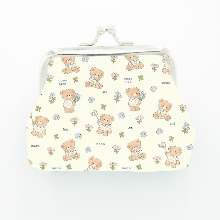 2025 New Spring and Summer Cute Bear Pattern Children's Cute Fashion Coin Purse Women's Jewelry Bag Key Bag Zero