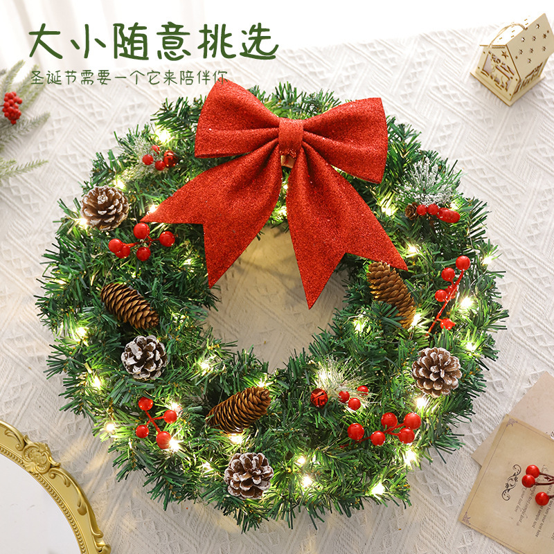 アマゾン起爆クリスマス花輪藤条30/40/50/60cmクリスマス装飾花輪門掛シーン|undefined