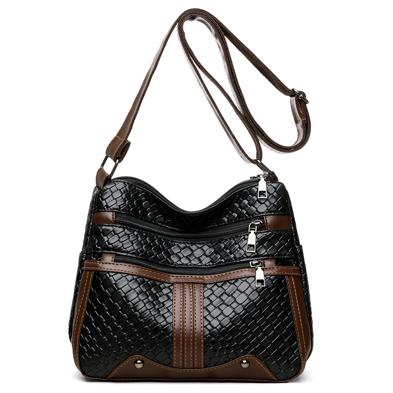 Bolsos mujer transfronteriza nueva bolsa de mensajero bolso de hombro de cuero suave retro simple y moderno bolso de mujer de gran capacidad con múltiples bolsillos