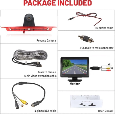 Transit high-position brake light Vehicle camera - 43inch-desktop-monitor-aviation-cable-high-position-reversing-camera