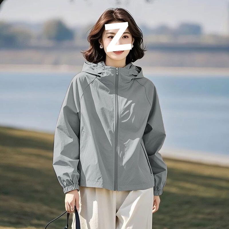 2025开春百搭超火酷飒拽姐感超好看女短款连帽外套减龄冲锋衣|undefined