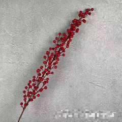フォーチュンフルーツ模擬赤い果実ヒイラギの果実大晦日の花新年の祝福バケツアクセサリー黄金のイチョウの葉ユーカリメーカー