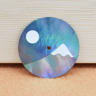 Mother-Of-Pearl Pieces Patchwork Shape with Distinct Colors Blue Snow Mountain Pink Spider Web Pattern Literal Factory Wholesale