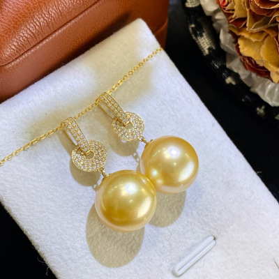 Изысканная подвеска из жемчуга, 18 карат, легкий роскошный стиль, 14mm