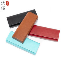 批发荔枝纹皮质眼镜盒眼镜盒子光学近视镜手工眼镜盒工厂定字