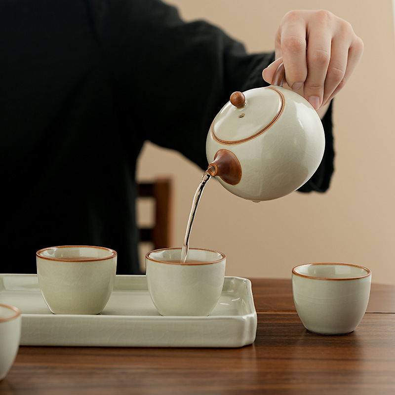 Высококачественный чайный набор Ruyao Kung Fu Tea Set Домашняя гостиная Керамический чайник