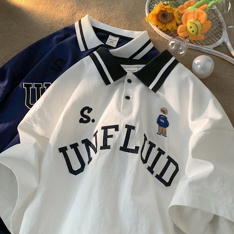 Polo shirt short sleeve men's summer Hong Kong style all-match trendy niche lapel T-shirt loose casual fashion brand half sleeve clothes