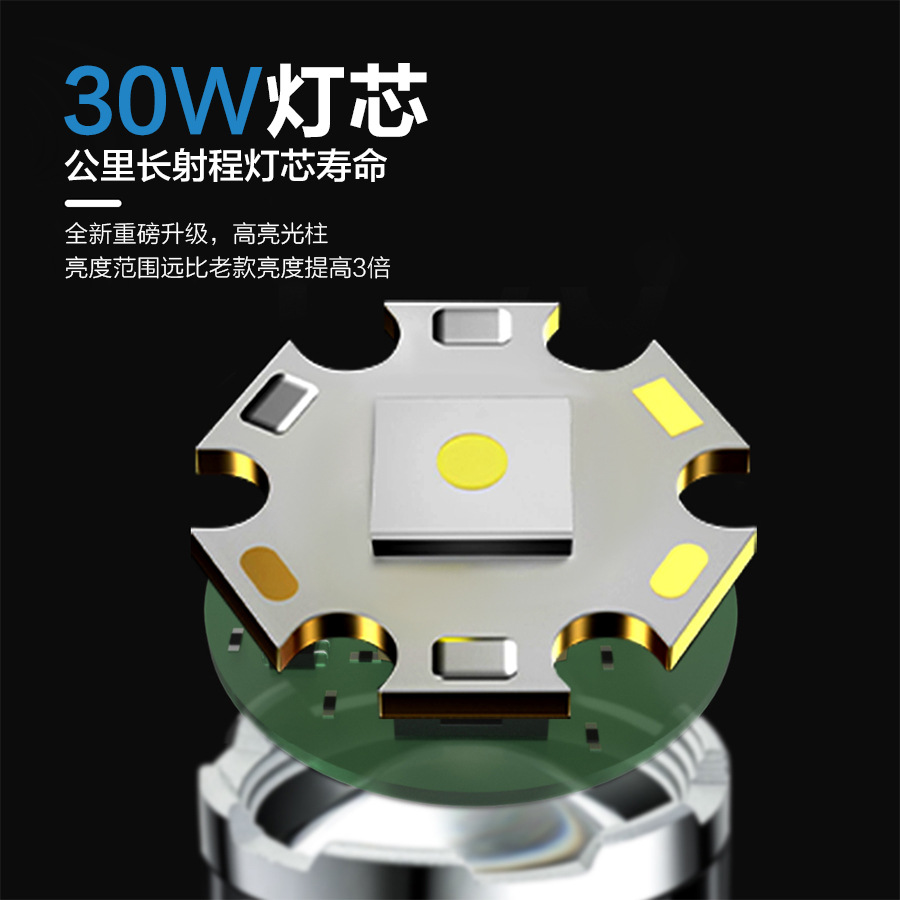 Nueva linterna de iluminación brillante transfronteriza P50/cuentas de lámpara láser linterna de emergencia multifuncional móvil banco de energía