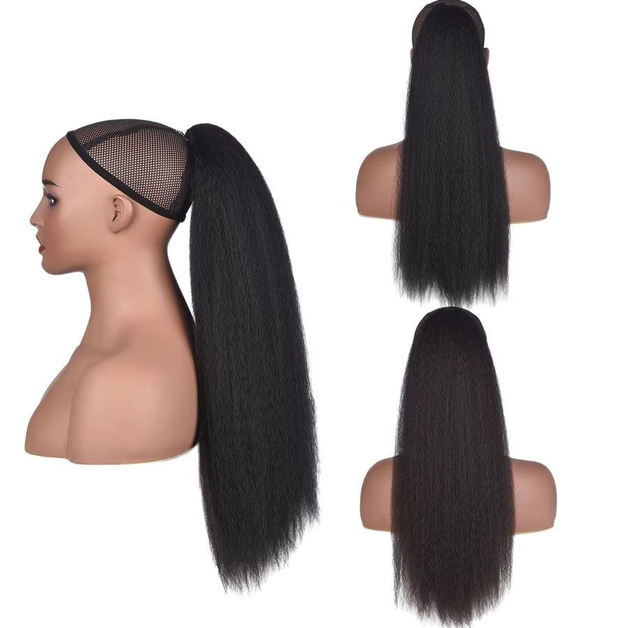 Comercio exterior Europa y América venta caliente peluca mujer cola de caballo cuerda de dibujo cola de caballo alta extensión de cabello de trenza africana en stock