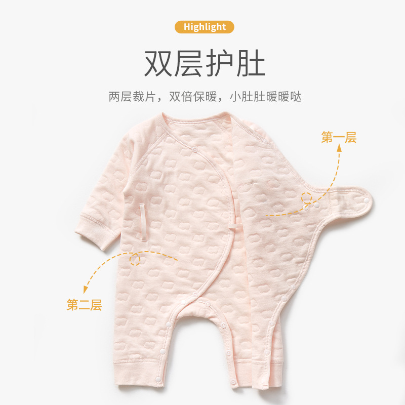 Ropa de recién nacido Primavera, otoño e invierno Bebé acolchado otoño mameluco recién nacido hombres y mujeres traje caliente bebé mono image 5
