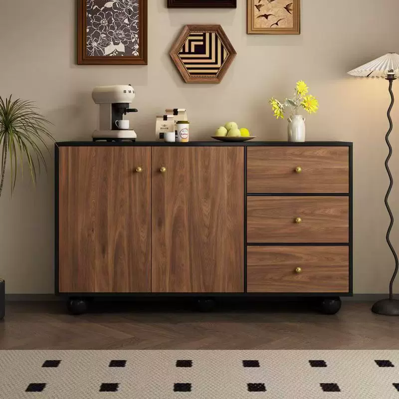 中式五斗抽屉柜卧室置物柜实木床尾柜储物柜立柜抽屉中古风餐边柜