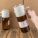 避光茶色玻璃油壶家用厨房酱油醋调料瓶自动开合重力防漏控油瓶