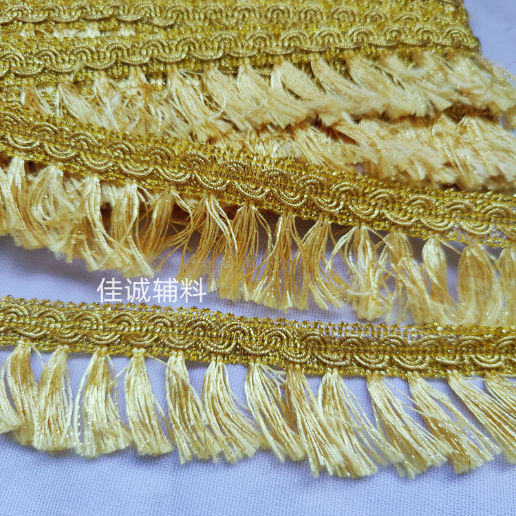 Una variedad de oro y plata seda borla encaje franja Ropa Accesorios textil hogar joyería DIY accesorios 3-6cm
