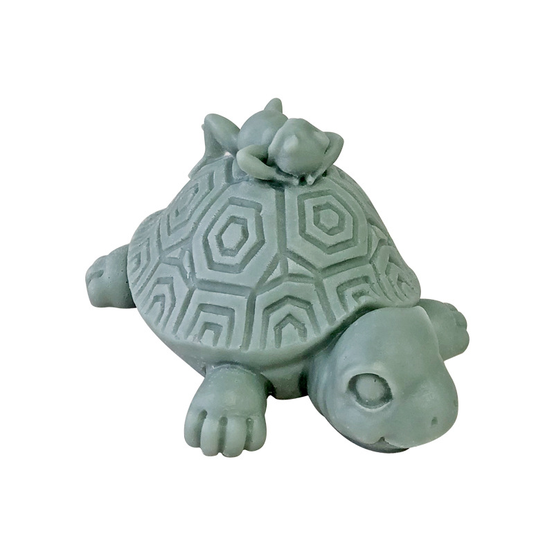 3D tridimensional tortuga de oro mousse pastel de hornear molde tortuga aromaterapia decoración de yeso jabón hecho a mano molde de silicona