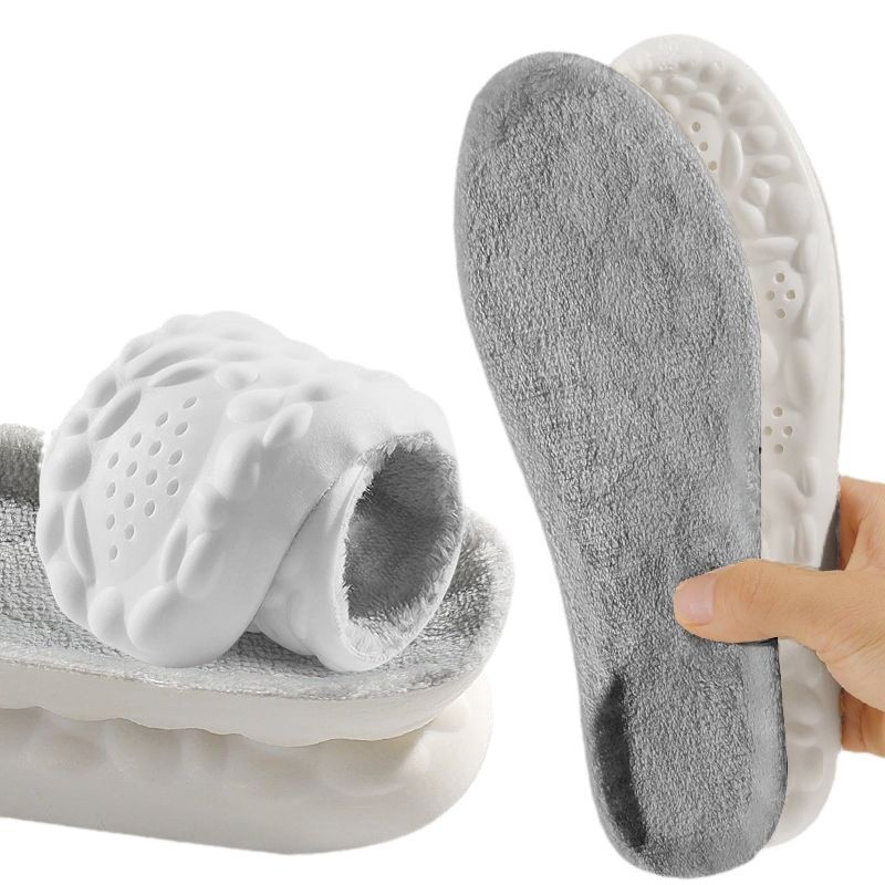 Plantillas Premium para Invierno Footprint, Forradas de Felpa y Engrosadas, Antideslizantes, Suela Suave, Cómodas y Cálidas para los Pies, Antideslizantes.