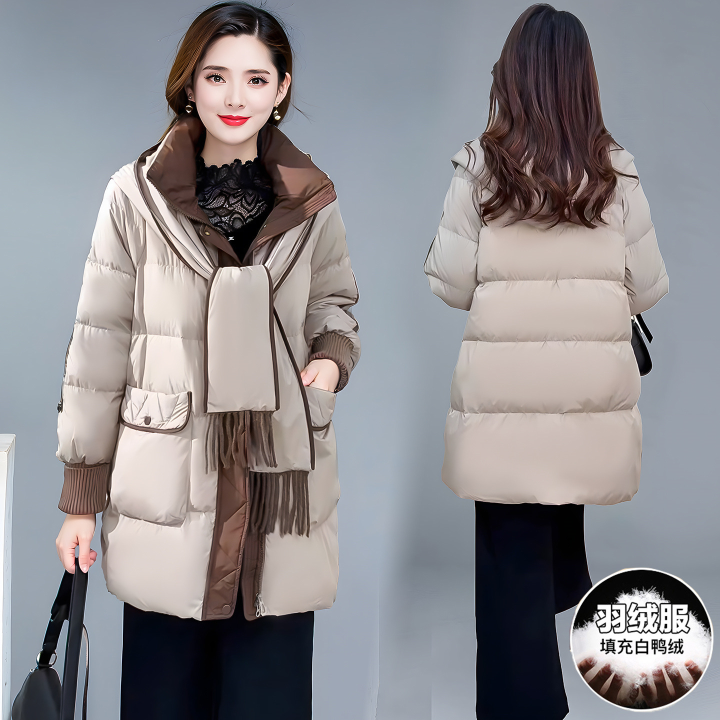 Fashionable Mother's National Standard down Jacket for Women 2025 Winter New Style Warm Women's Popular Hooded Jacket