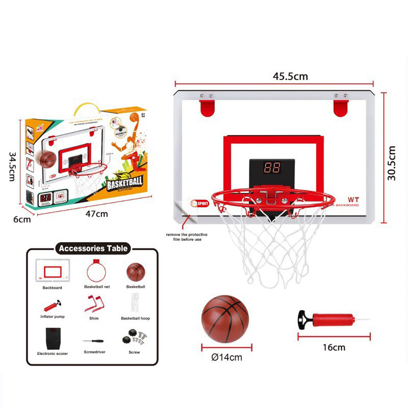 Dispositivo de puntuación para niños transfronterizos tablero de baloncesto montado en la pared Marco de baloncesto de interior sin perforaciones soporte de baloncesto juguetes deportivos