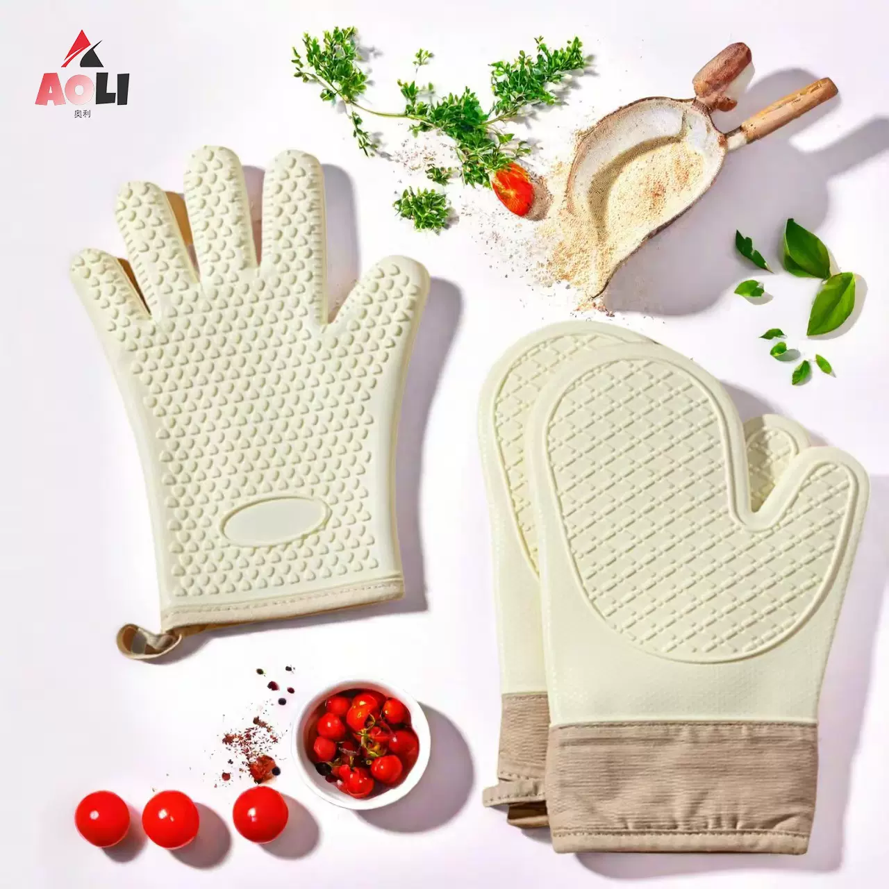 加厚硅胶防烫手套家用微波炉烤箱耐高温烘焙加棉隔热手套防热手夹