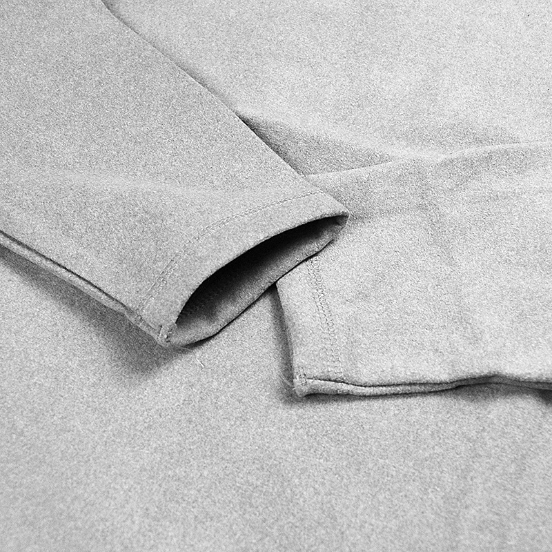 Ropa interior térmica de los hombres de otoño e invierno de terciopelo de doble cara cepillado cuello redondo color sólido Ropa de otoño cálida ropa interior de fondo Despacho de fábrica