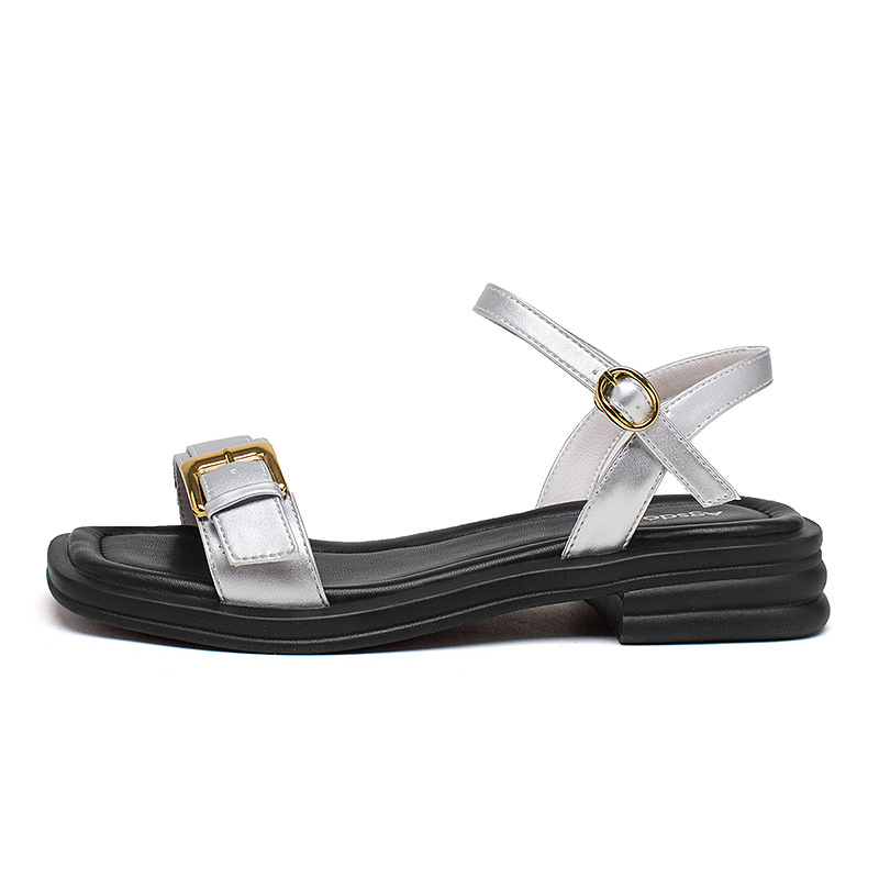 Augu Shi Deng sandalias para mujeres 2025 nuevo otoño con suela gruesa de moda hermosa zapatillas deportivas de playa