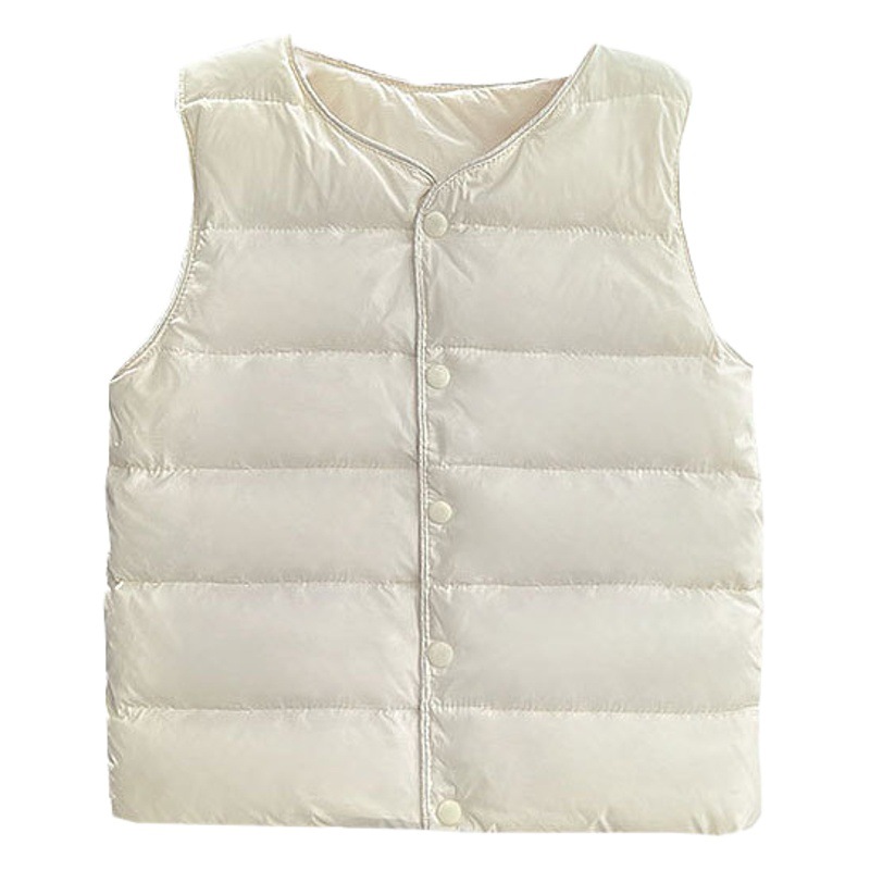 Autumn and Winter new school uniform artifact children's down vest lightweight boys and girls solid color waistcoat middle and big children's vest