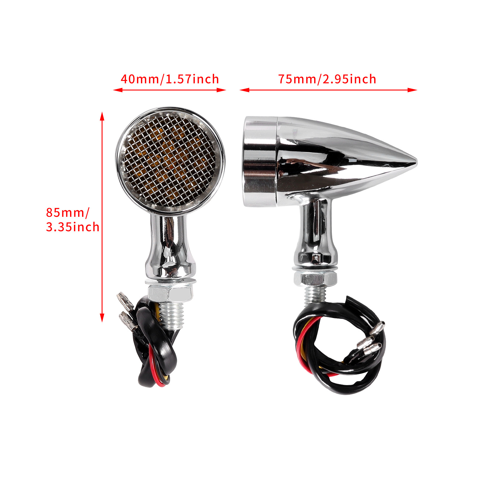 Motorcycle Retro Modified Aluminum Alloy Turn Signal Light Harley Cruiser Led Grid Bullet Turn Light