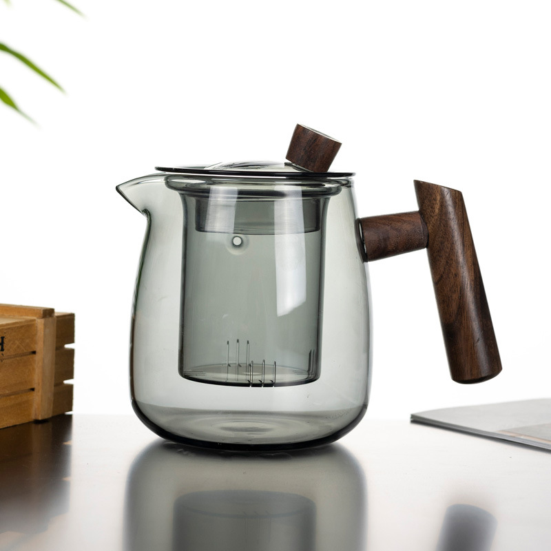 tetera de vidrio resistente a altas temperaturas doméstica de gran capacidad té hervidor de té con filtro de separación de té y agua té hervidor de té