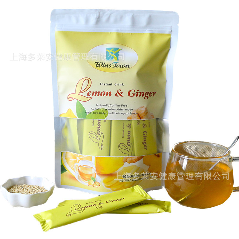 Foreign Trade Export Lemon Ginger Tea Instant Granular Solid Beverage Source Manufacturer