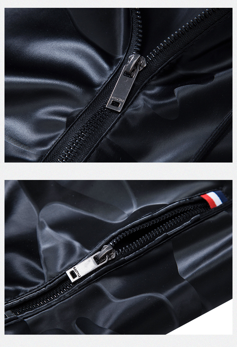 Men's Hooded Leather Jacket Slim Fit Motorcycle Biker Style_voghion.com