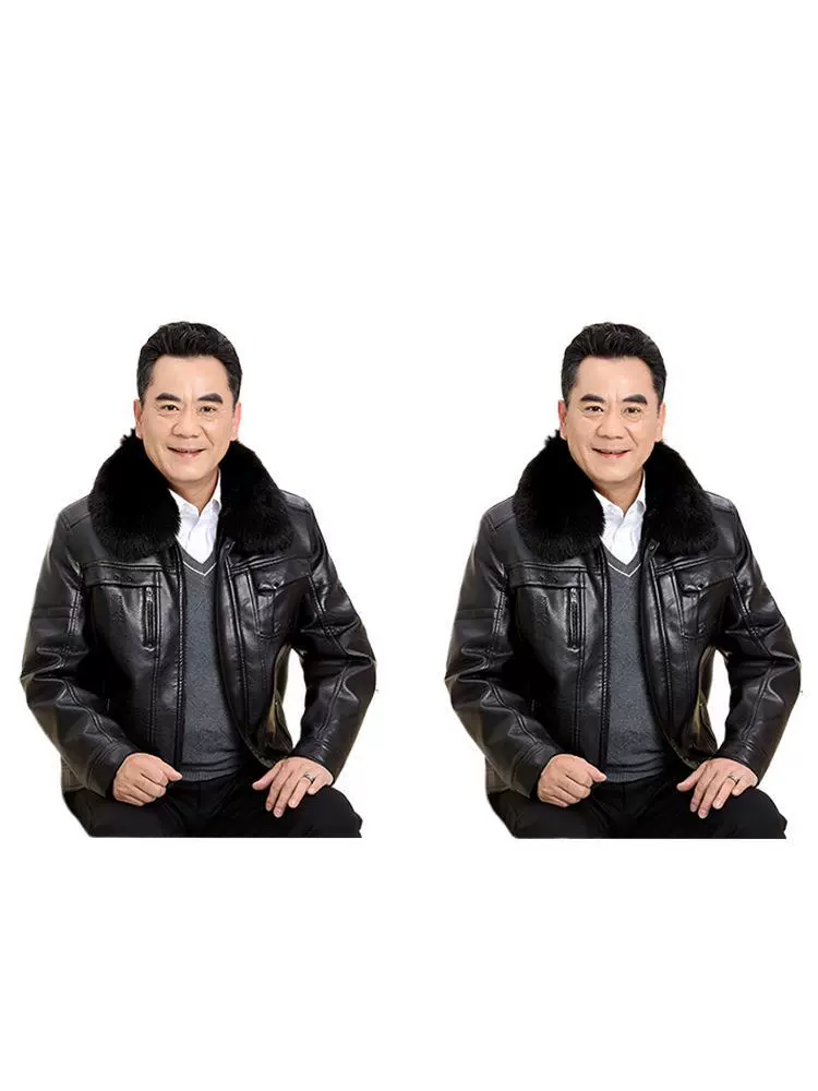 Demi-season warm removable jacket, for middle age