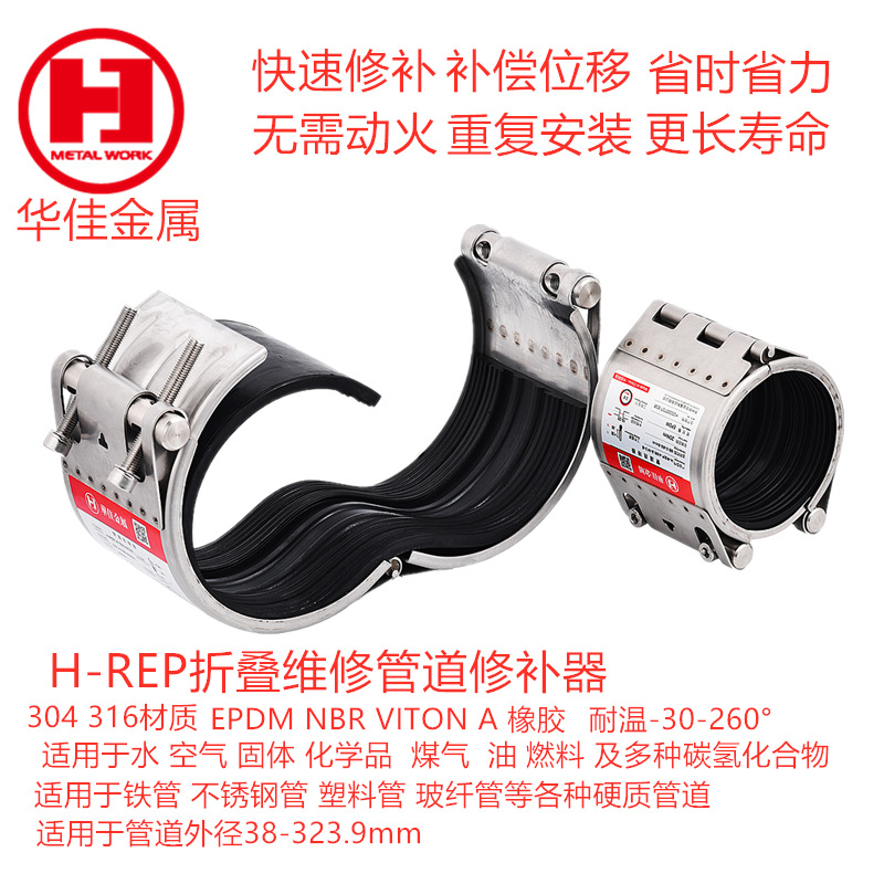 修补联管夹IMPA614170管道抢修节船用管道连接器管道修补夹EPDM