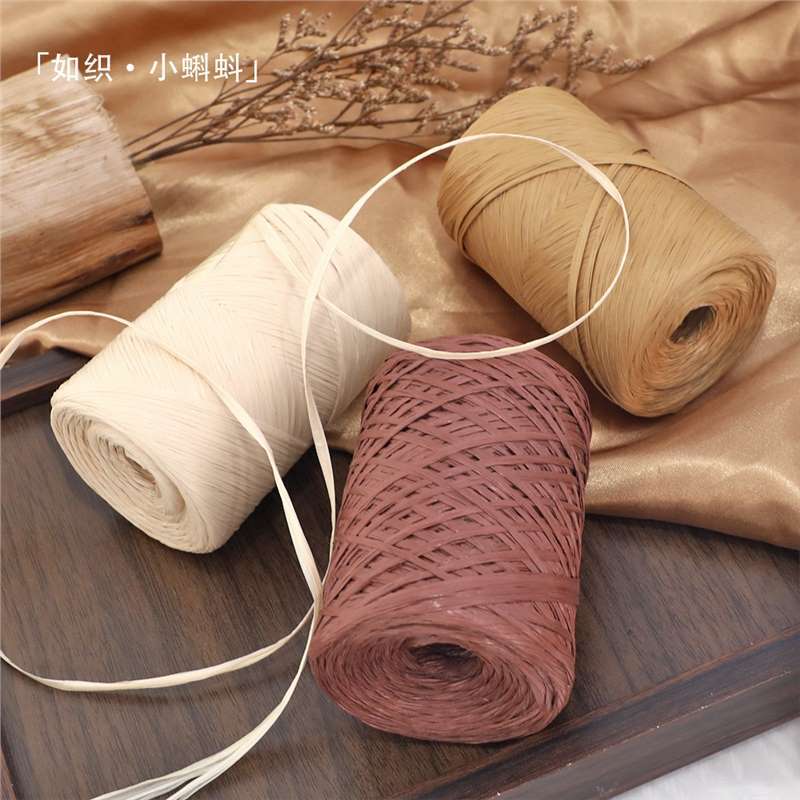 Raffia Yarn, Raffia Weaving Thread, Cotton Yarn for Knitting Summer Hats, Paper Hats, Cotton Straw Hats, and Crochet Bags Raffia Yarn, Raffia Weaving Thread, Cotton Yarn for Knitting Summer Hats, Paper Hats, Cotton Straw Hats, and Crochet Bags