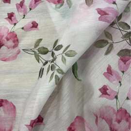 植物油画印花布料天丝锦梭织面料平纹夏威夷衬经典复古风扎染