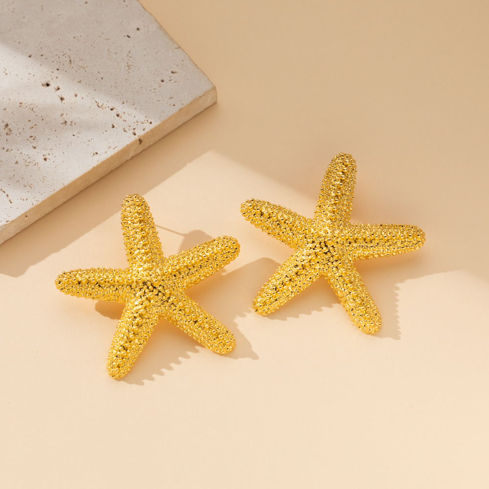 15g Weight 304 Stainless Steel Ear Needle Material Ear Studs Classification 1 Pair Quantity Daily, Street, Shopping Occasion Alloy Material Starfish, Conch Pattern All Seasons Season Women's Gender Irregular, Plating Design Marine Style, Modern Style Style 1 Pair Marine Style Modern Style Starfish Conch Irregular Plating Alloy Ear Studs 3