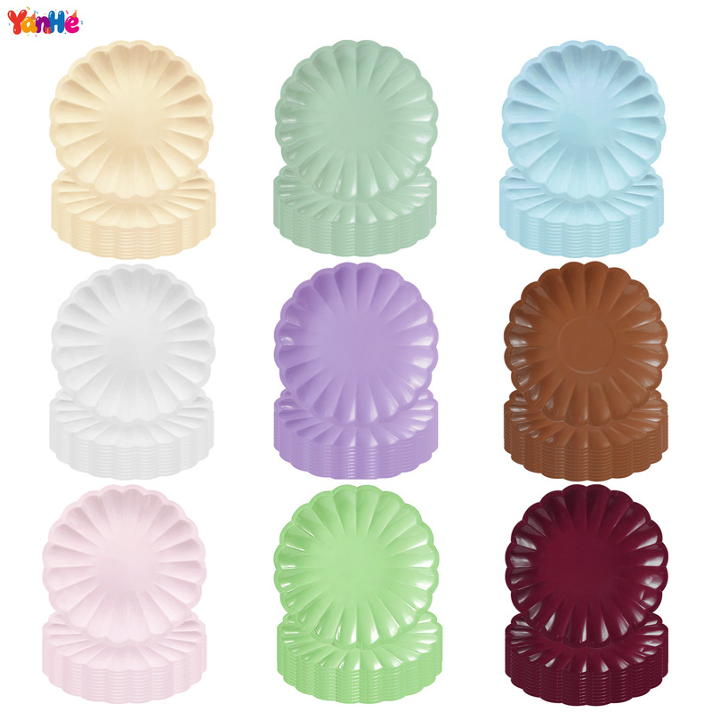 Solid Color Lace Disposable Dinner Plates, Special-Shaped Paper Plates, Cake Plates, Party Supplies, Decoration Set, Arrangement Props Solid Color Lace Disposable Dinner Plates, Special-Shaped Paper Plates, Cake Plates, Party Supplies, Decoration Set, Arrangement Props